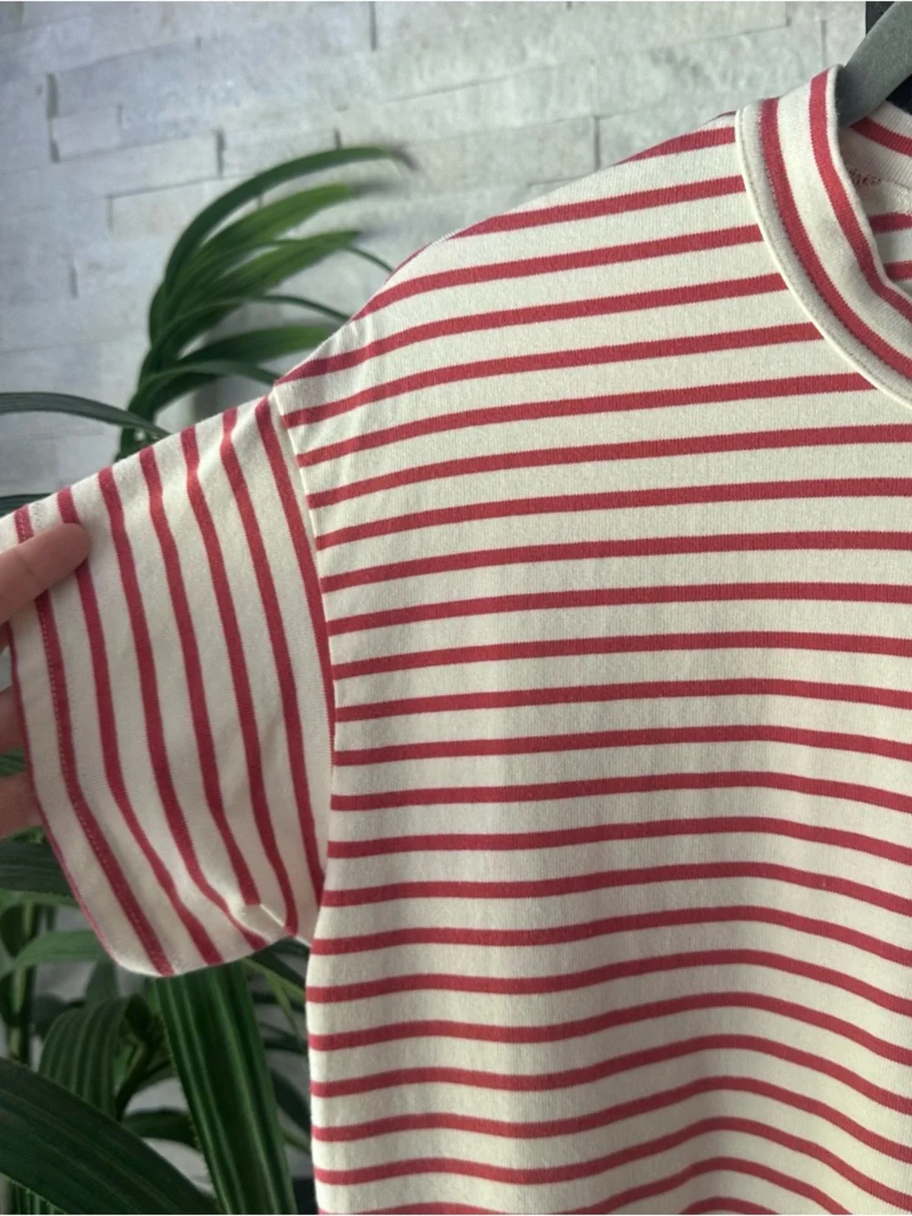 Tuckernuck Pomador Place Orange & White Striped Crewneck Oversizes Blouse XS - Picture 3 of 6